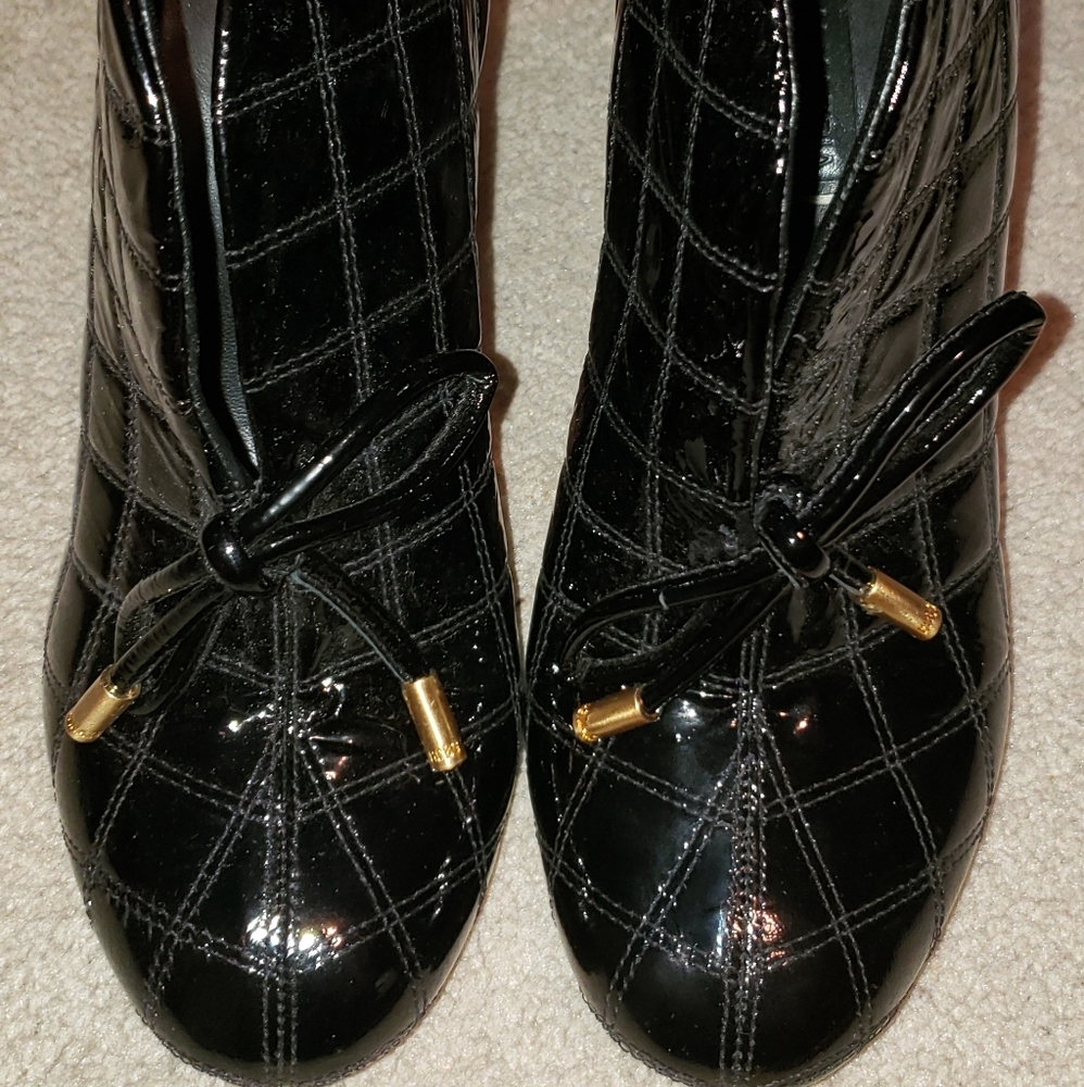 Womens Black Patent Booties